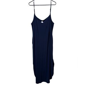 Huskary XXL Chic Navy Blue Maxi Dress